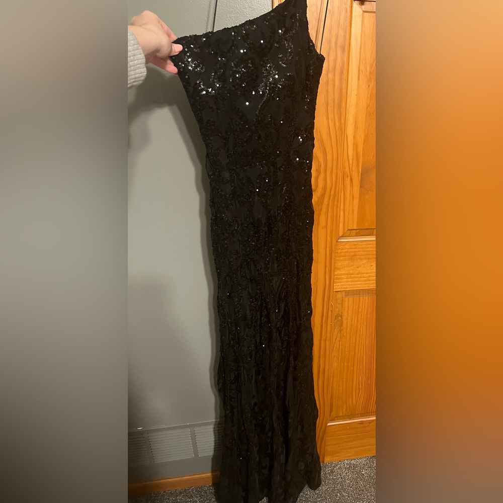 Black Sequin B. Darlin Prom Dress Size 9/10 Like New